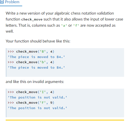 Solved Problem Write a new version of your algebraic chess | Chegg.com
