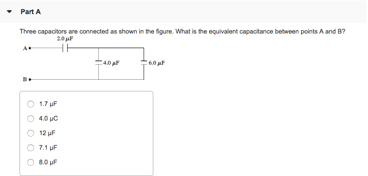 Solved Part A Three Capacitors Are Connected As Shown In The | Chegg.com