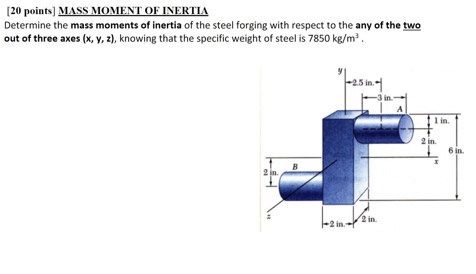 how to determine mass moment of inertia