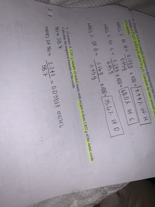 Solved A 2.241 g sample of nickel reacts with oxygen to form