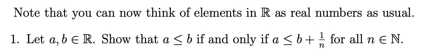 Solved Note that you can now think of elements in R as real | Chegg.com