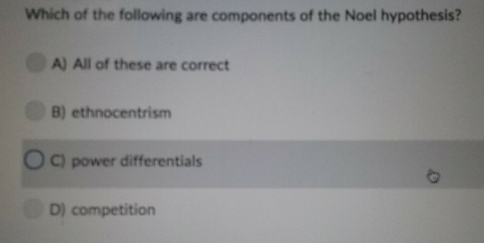 noel hypothesis examples