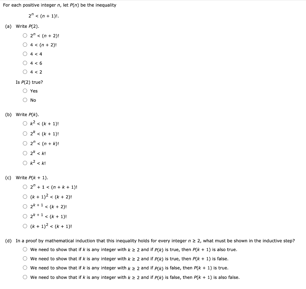 Solved For each positive integer n, let P(n) be the | Chegg.com