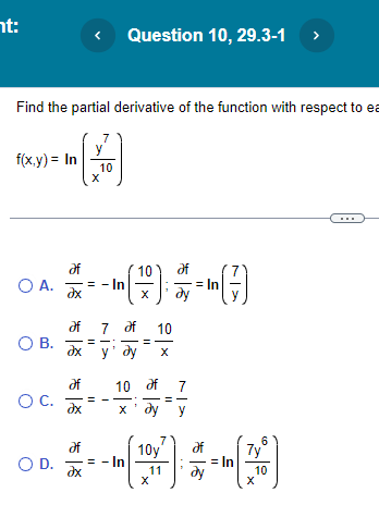 Solved Find the partial derivative of the function with | Chegg.com