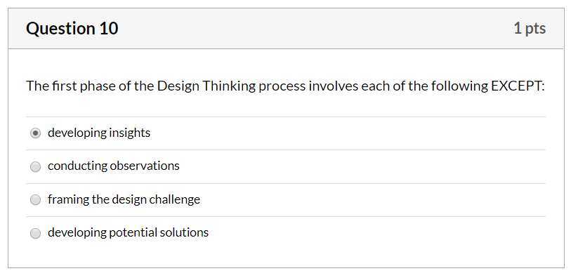 Solved The third phase of the Design Thinking process | Chegg.com
