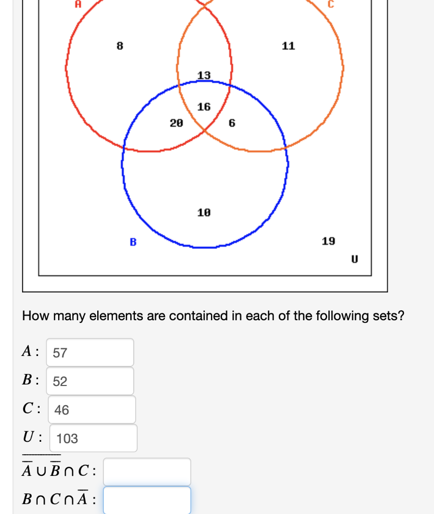 Solved How many elements are contained in each of the | Chegg.com