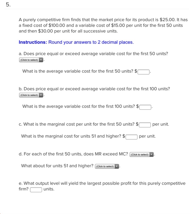 Solved A purely competitive firm finds that the market price | Chegg.com