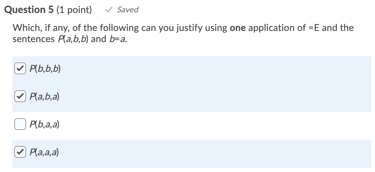 Solved Question 5 (1 point) Saved Which, if any, of the | Chegg.com