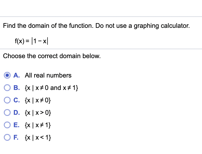 Solved Find the domain of the function. Do not use a | Chegg.com