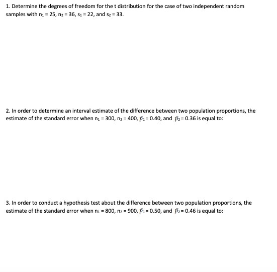 degrees of freedom t distribution with two independent random samples