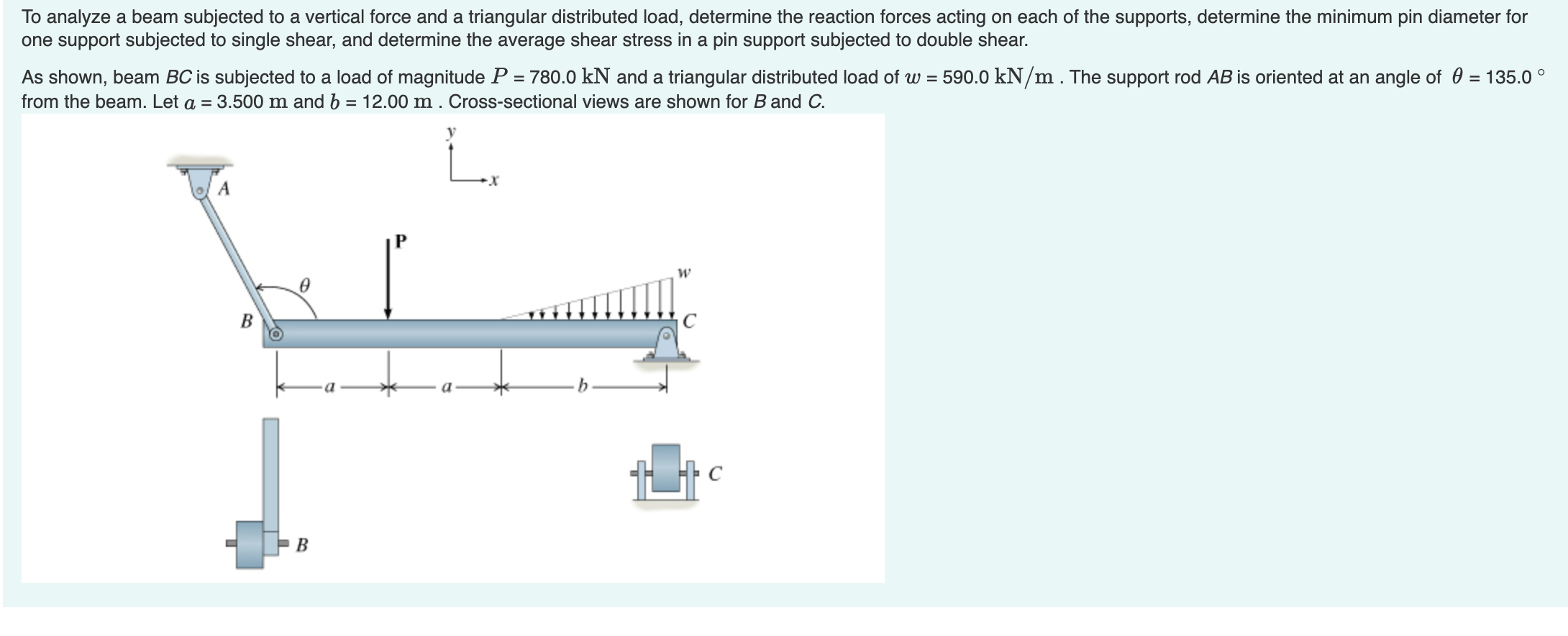 Solved Part A - Determine The Reaction Force At B. Part | Chegg.com ...