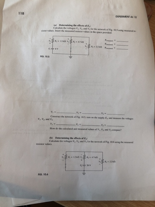 Solved Part 2 Superposition Theorem (Applied to Voltage | Chegg.com