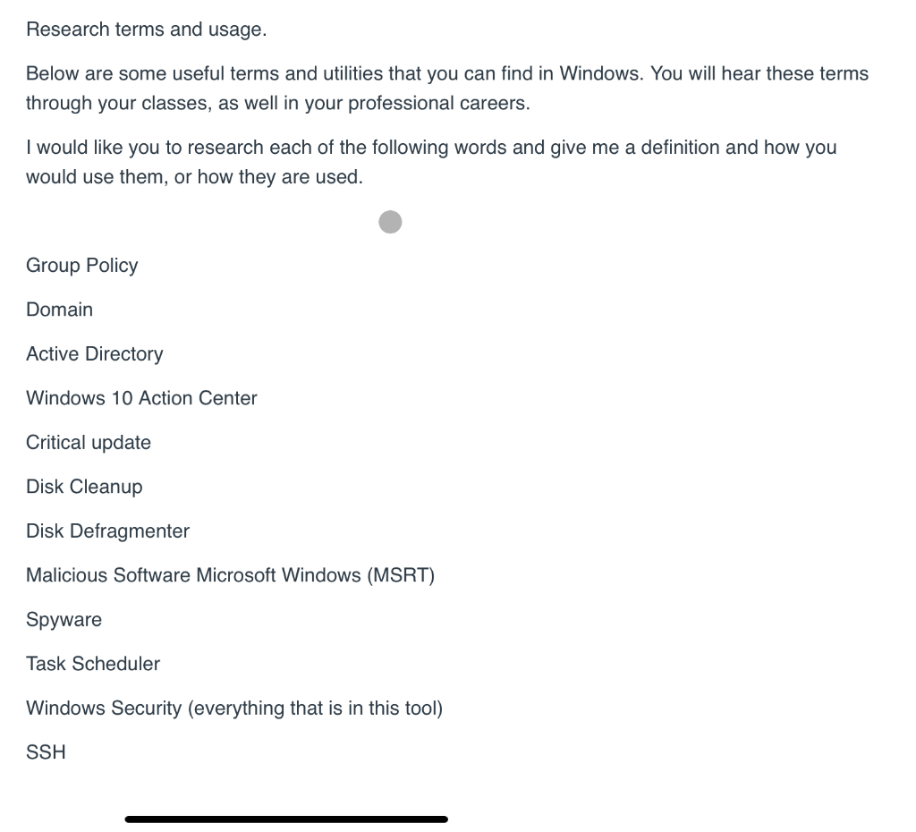 Solved Research terms and usage. Below are some useful terms | Chegg.com