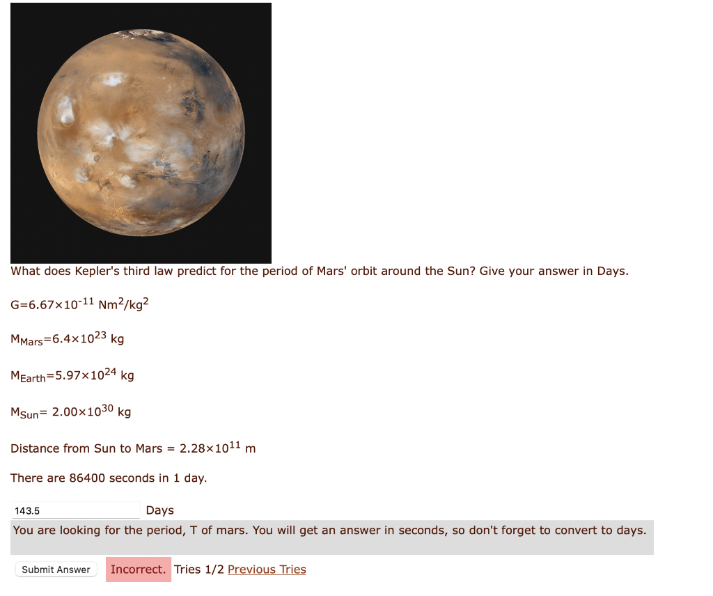 Solved What does Kepler's third law predict for the period | Chegg.com