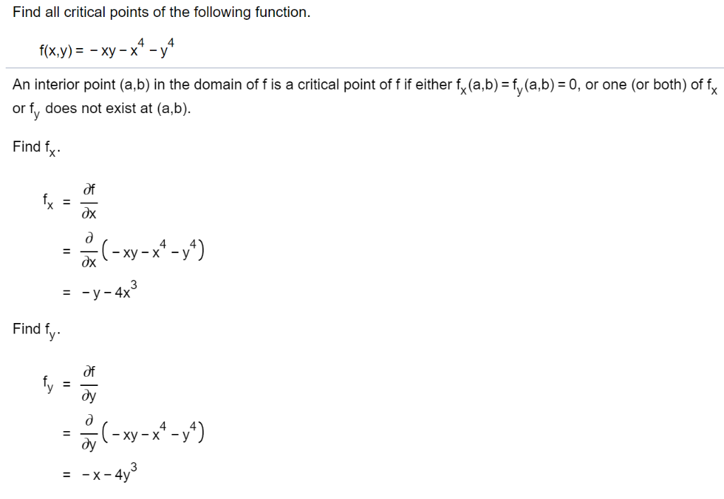 How To Find Critical Points Of A Function F Xy