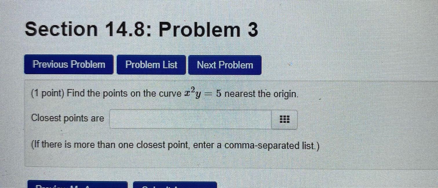 Solved Section 14.8: Problem 3 Previous Problem Problem List | Chegg.com