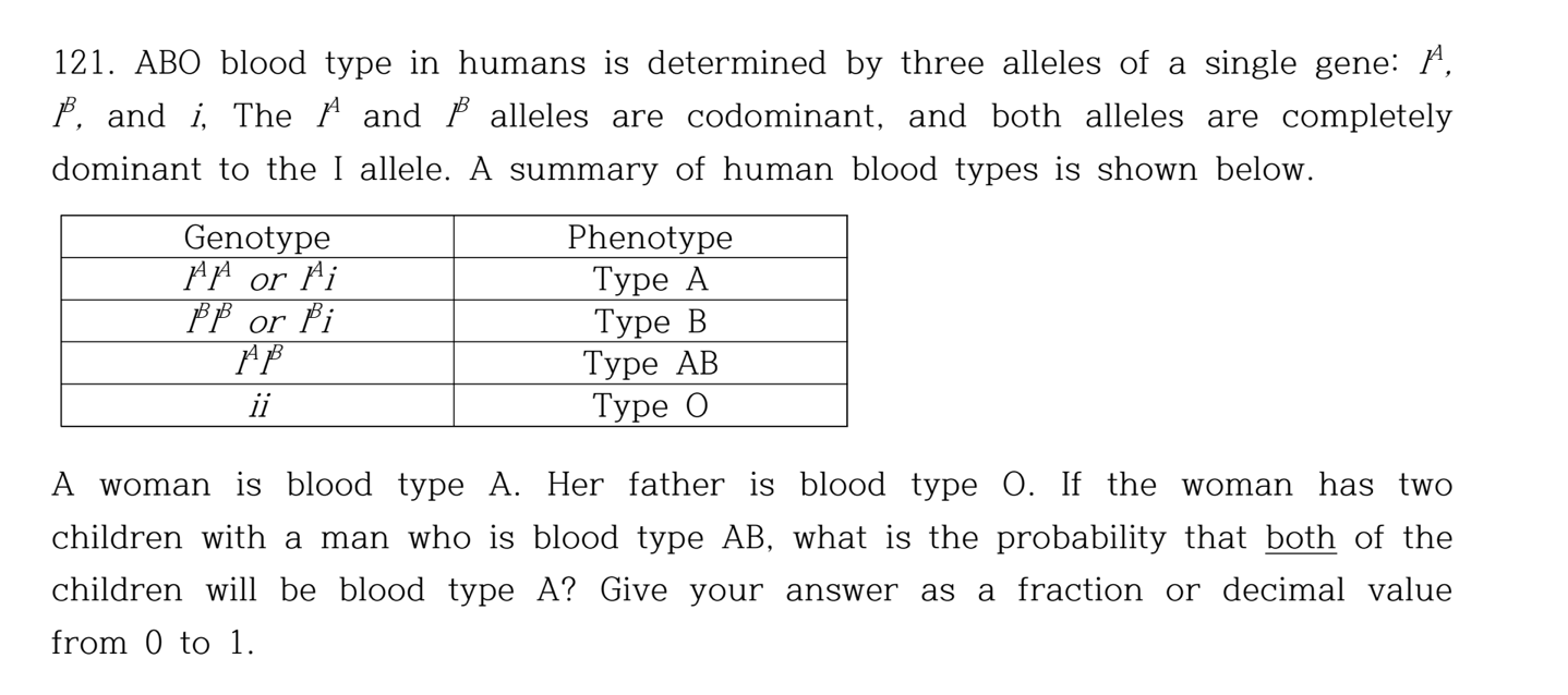 121-abo-blood-type-in-humans-is-determined-by-three-chegg