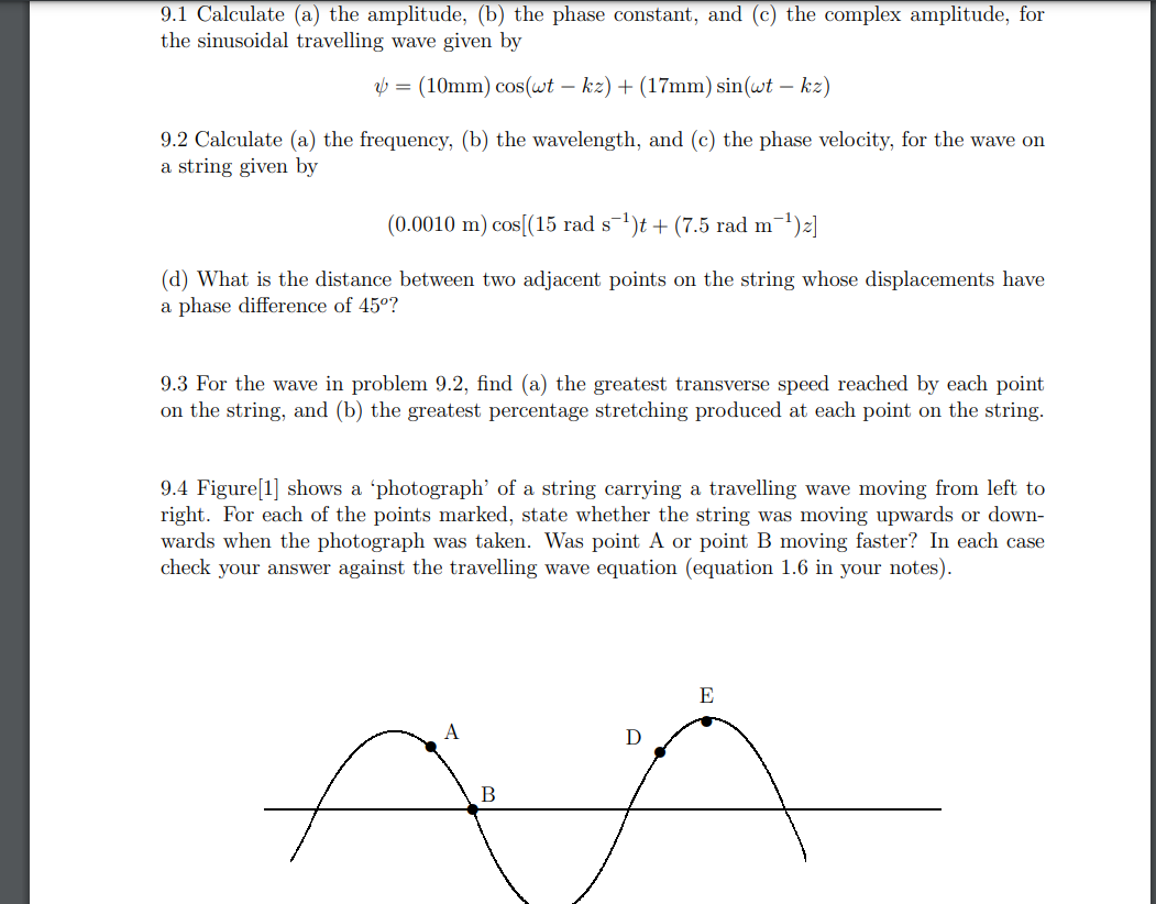 Solved 9.1 Calculate (a) The Amplitude, (b) The Phase | Chegg.com