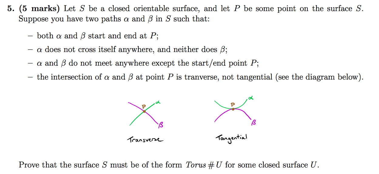 Solved 5 5 Marks Let S Be A Closed Orientable Surface Chegg Com