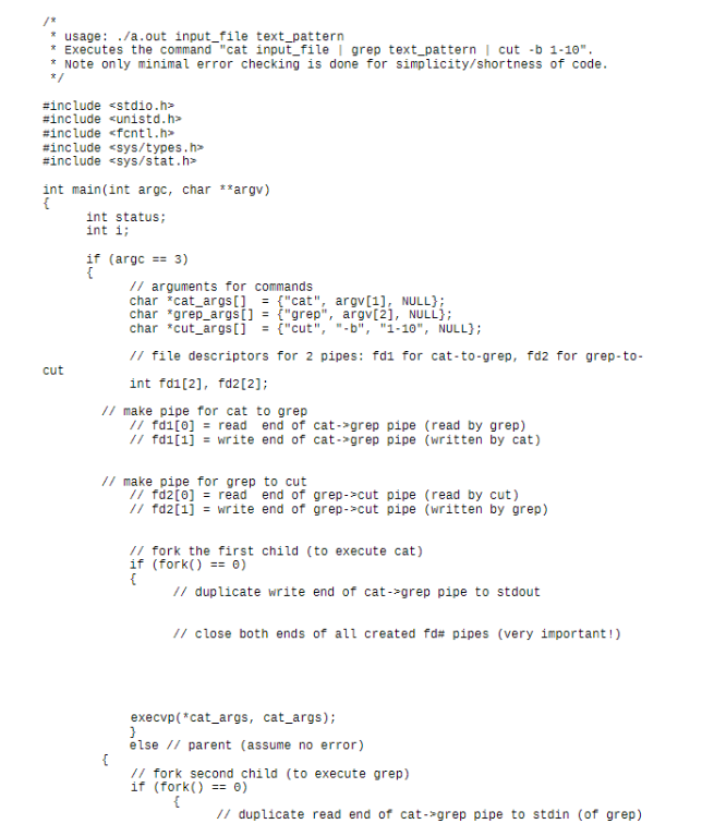 Solved 2. Pipelined Commands In this portion of the | Chegg.com