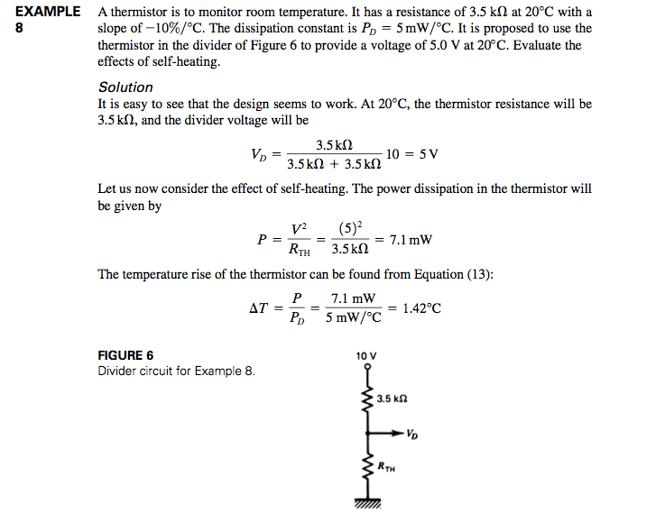 Solved EXAMPLE A thermistor is to monitor room temperature.