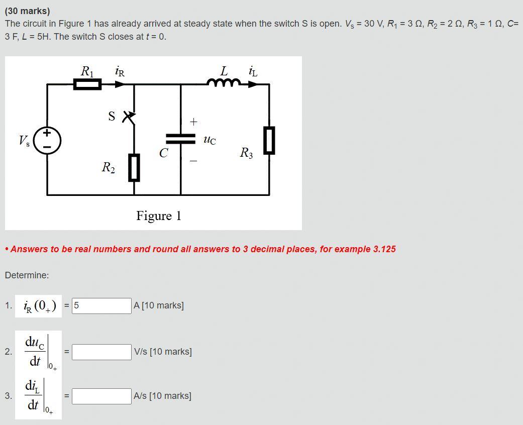 Solved (30 marks) The circuit in Figure 1 has already | Chegg.com
