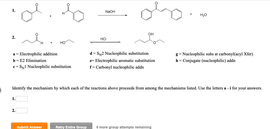 Solved NaOH H2O он HCI a Electrophilic addition b E2 | Chegg.com