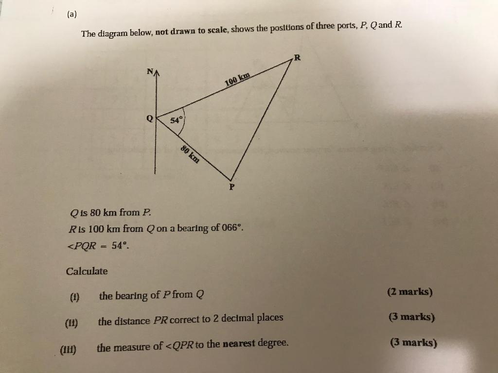 Solved (a) The diagram below, not drawn to scale, shows the