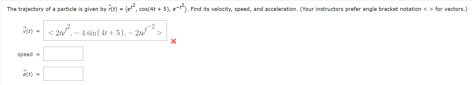 Solved The trajectory of a particle is given by | Chegg.com