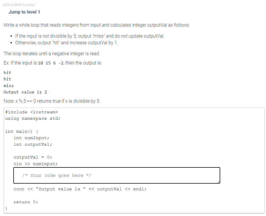 Solved Jump to level 1 Write a while loop that reads | Chegg.com