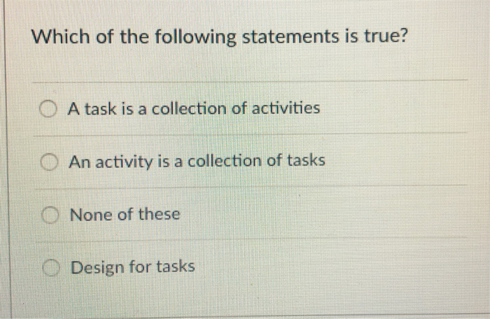 Solved Which of the following statements is true? A task is | Chegg.com