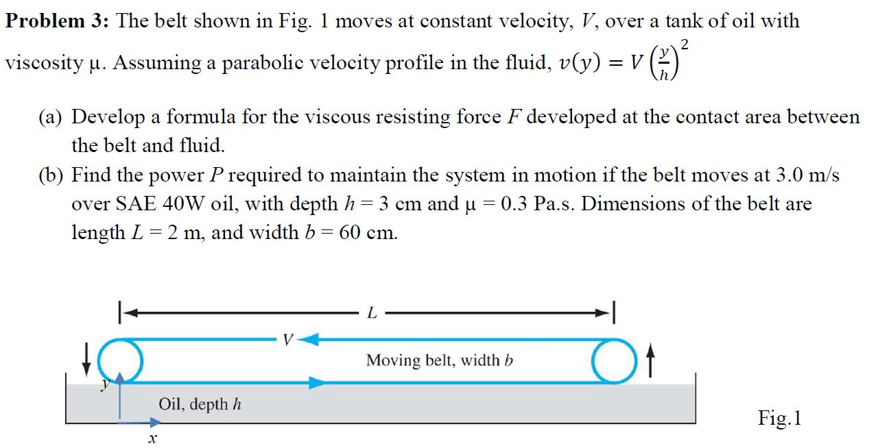 Solved Problem 3 The Belt Shown In Fig 1 Moves At Const Chegg Com
