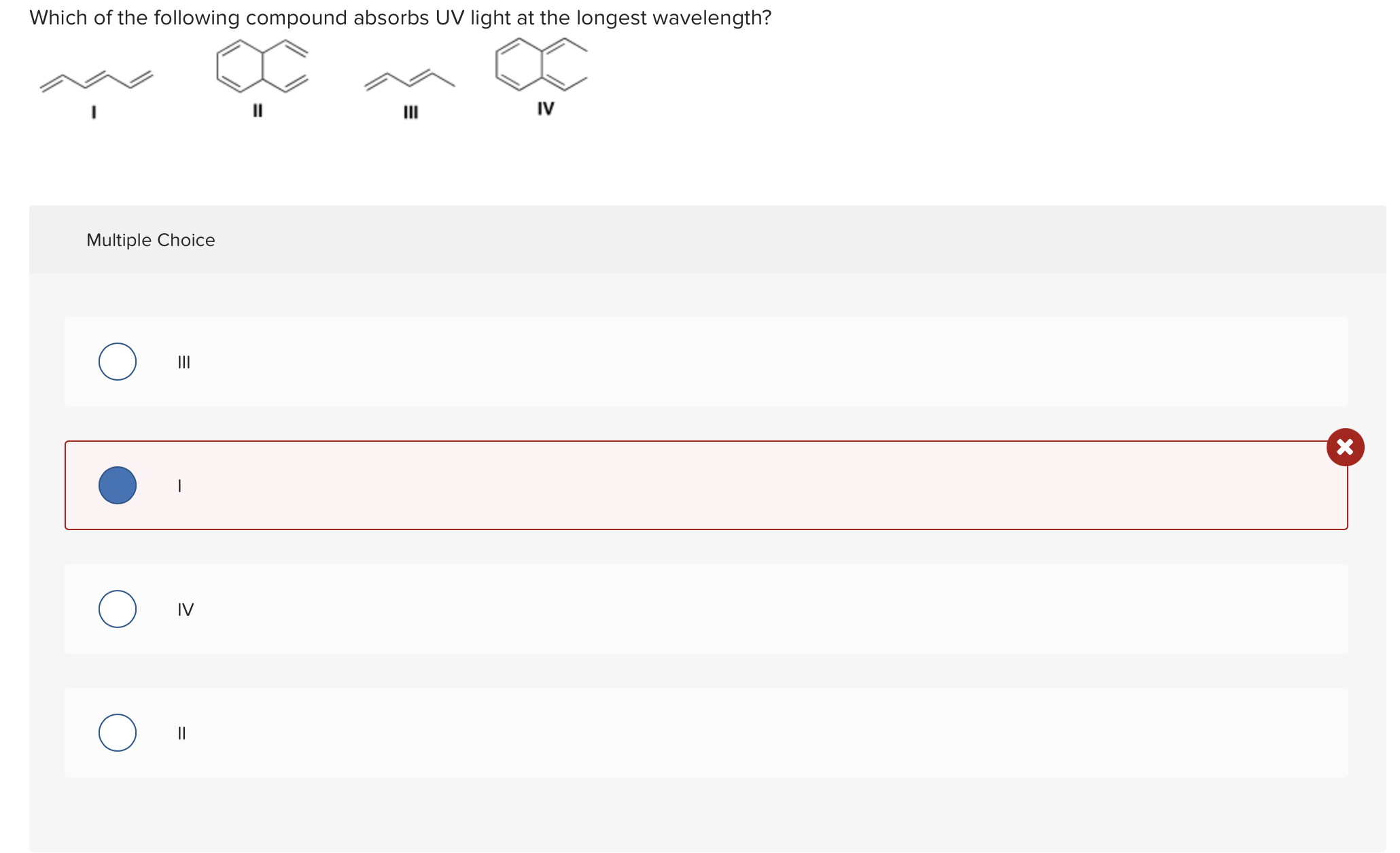 Solved Which of the following compound absorbs UV light at