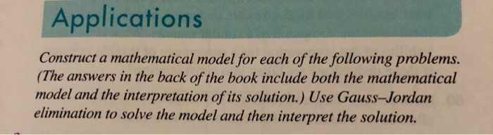Solved Applications Construct a mathematical model for each | Chegg.com