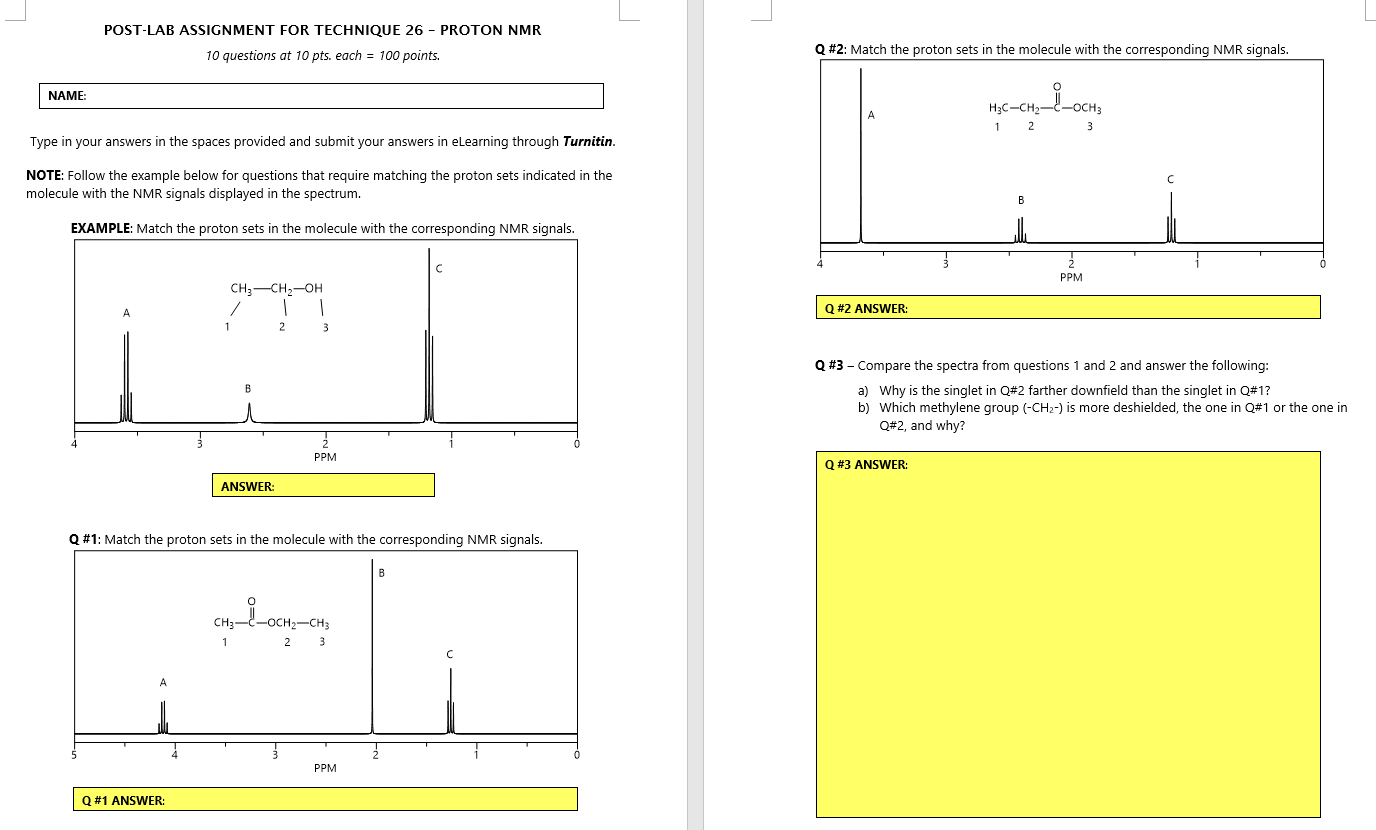 proton nmr assignment