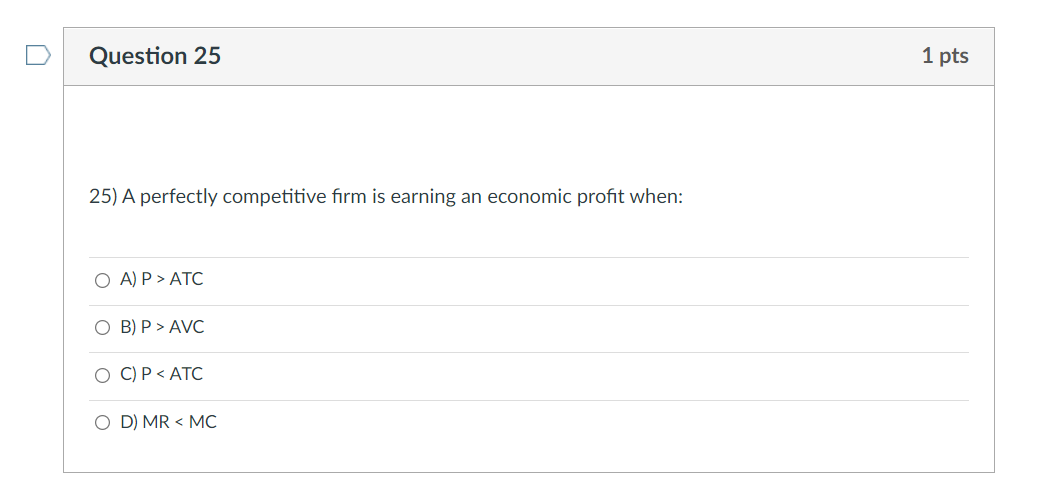 Solved Question 23 1 pts 23) If the price of its product | Chegg.com