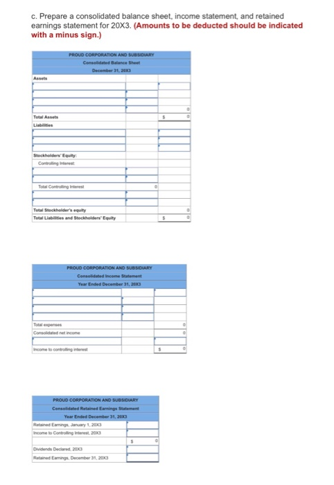 Solved ES-13 Consolidation Worksheet for Majority-Owned | Chegg.com