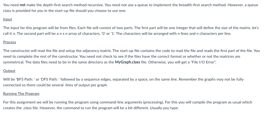 Solved Graphs For this assignment you will write a program | Chegg.com