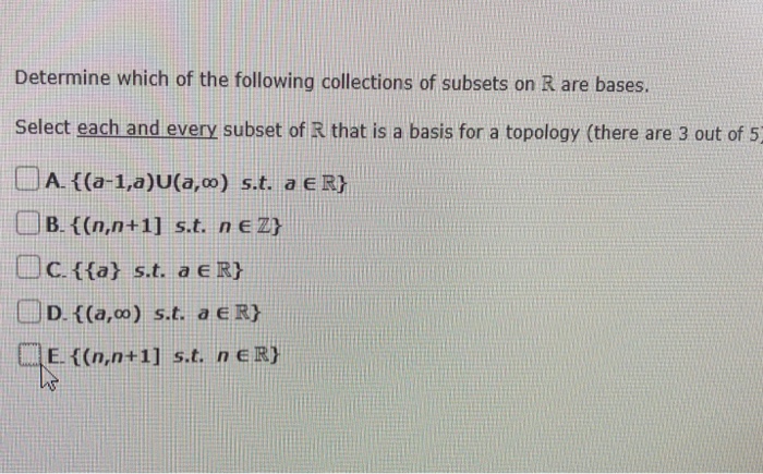 Solved Determine which of the following collections of | Chegg.com