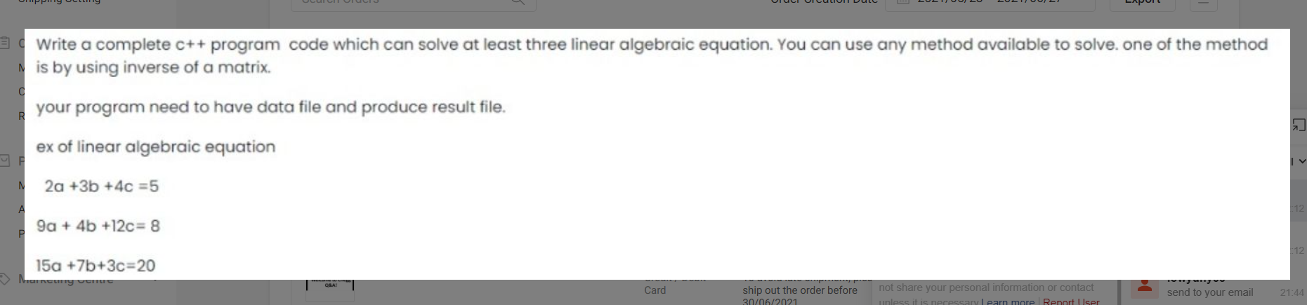 Solved C & Write a complete c++ program code which can solve | Chegg.com