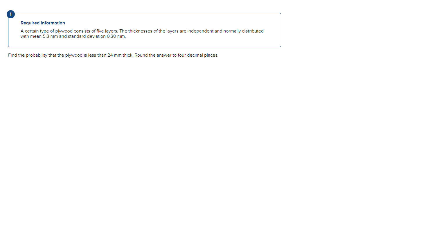 Solved Required information A certain type of plywood | Chegg.com