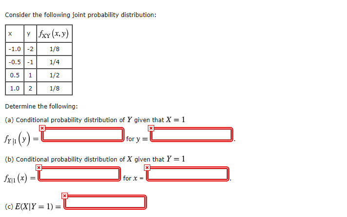 Solved Consider the following joint probability | Chegg.com