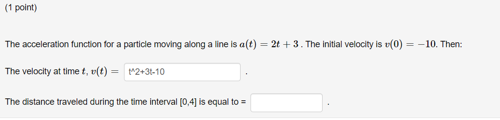 Solved The acceleration function for a particle moving along | Chegg.com