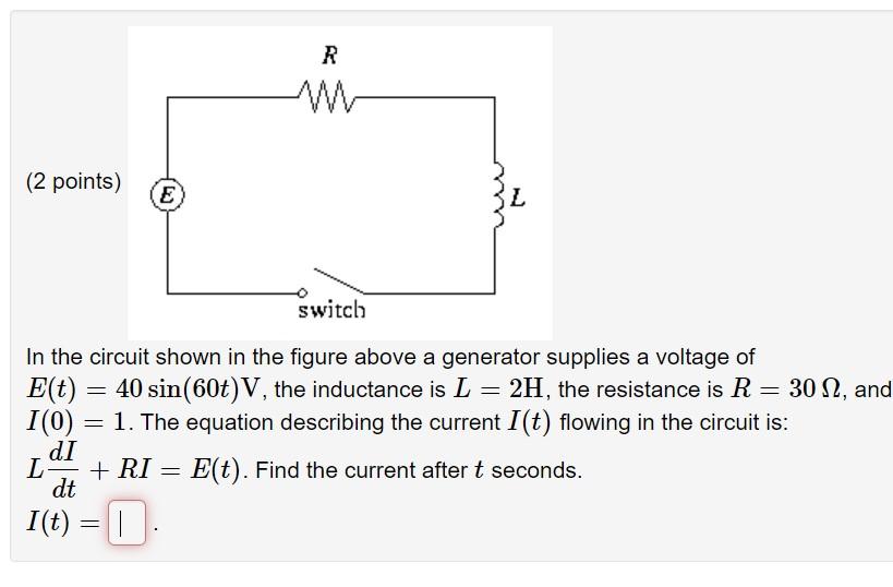 Solved (2 points) In the circuit shown in the figure above a | Chegg.com