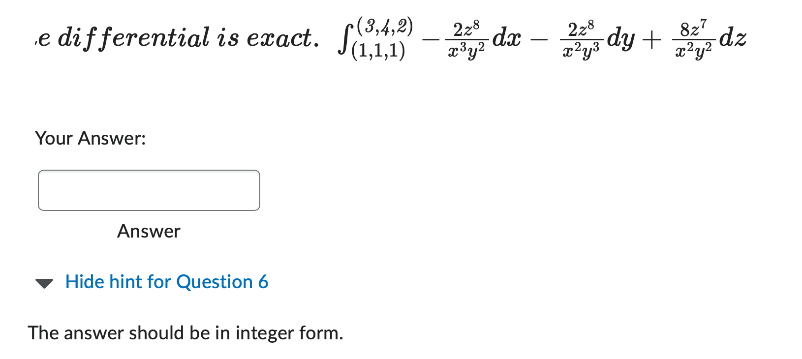Solved e differential is exact. | Chegg.com