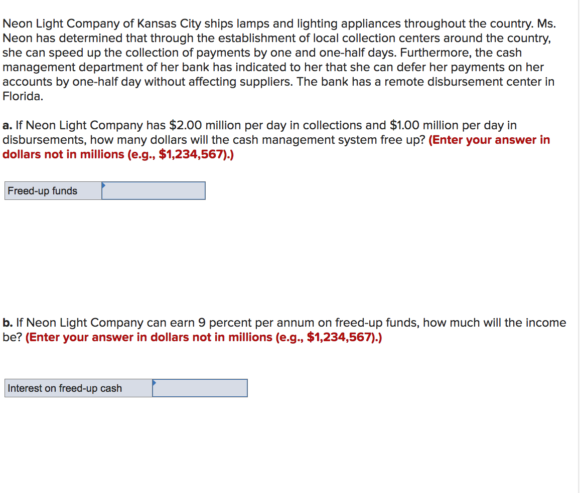 Solved Neon Light Company of Kansas City ships lamps and