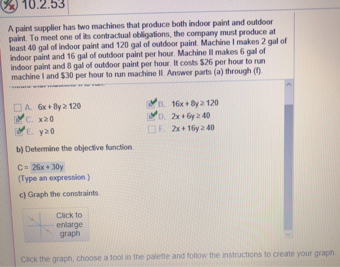 Solved 210 2 53 A Paint Supplier Has Two Machines That Chegg Com   Image