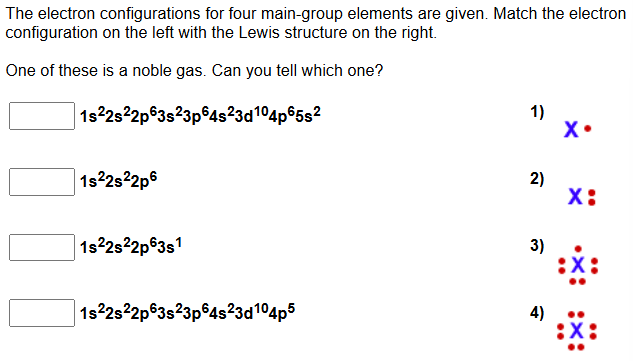 Solved The electron configurations for four main-group | Chegg.com