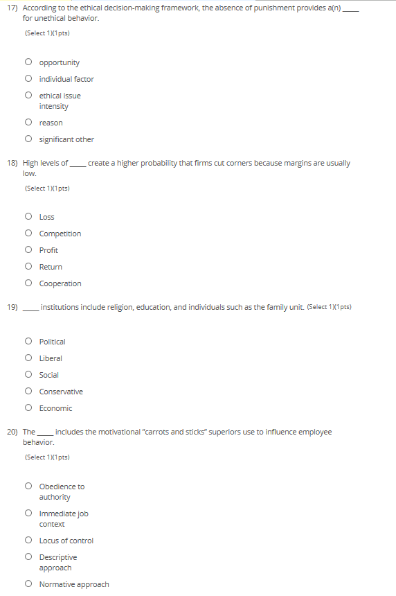 Solved 17) According to the ethical decision-making | Chegg.com