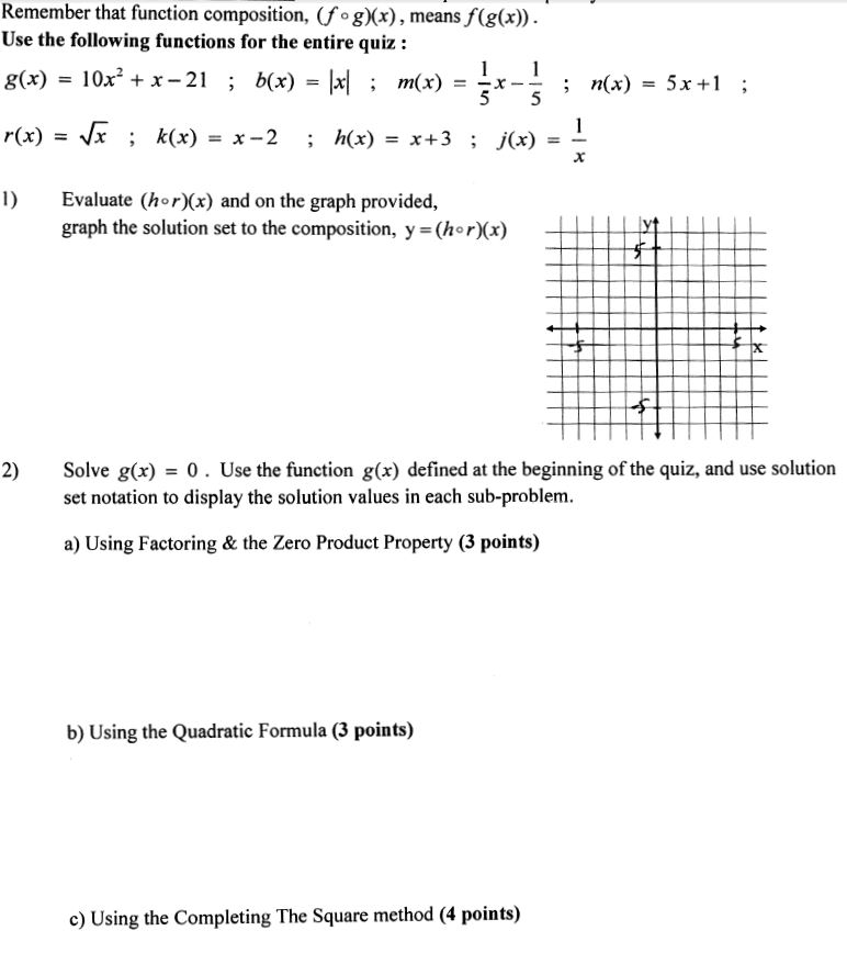 Solved Remember That Function Composition Fºg X Mean Chegg Com